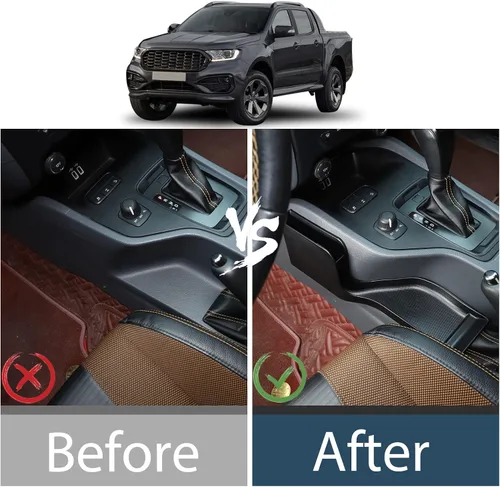 Vista 4 de Lcojicep Caja de almacenamiento lateral para consola de freno de mano compatible con Ford Ranger 2015-2021, organizador de consola central