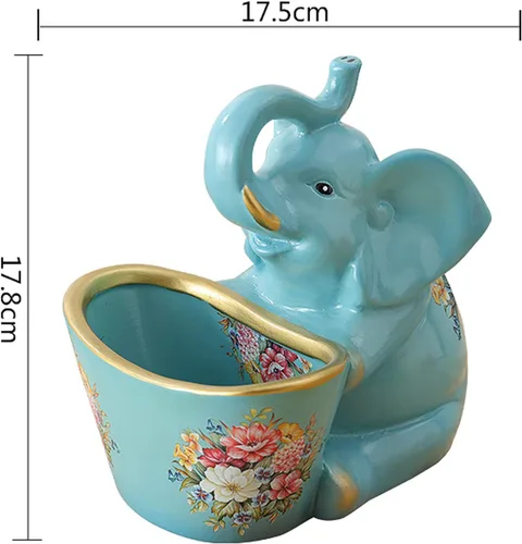 Vista 3 de Estatua de elefante, decoración de elefante para estantería, mesa de estar, estatua coleccionable, acentos, color negro