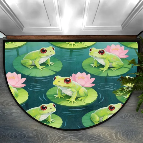 Vista 23 de Tapete semicircular con estampado de cactus tropical, antideslizante, absorbente, lavable, de bienvenida, para el hogar, interior, entrada, zonas