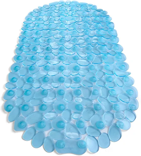 Vista 24 de Alfombra antideslizante para bañera y ducha "Pebbles" de 27 x 14 pulgadas, ovalada, no tóxica, segura, limpia, lavable a máquina, agarre y drenaje