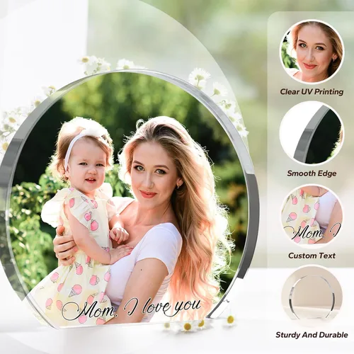 Vista 5 de Marcos de fotos personalizados, marco de fotos acrílico con texto fotográfico, regalos de cumpleaños personalizados para mujeres y hombres, regalos