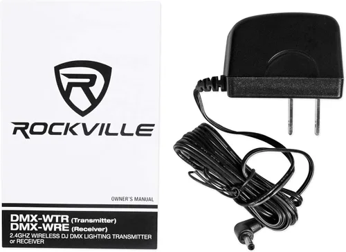 Vista 8 de Rockville Paquete DMX-WTR: transmisor de iluminación inalámbrico DJ DMX de 2.4 GHz, receptores DMX DMX inalámbricos DMX-WRE de 2,4 GHz con batería