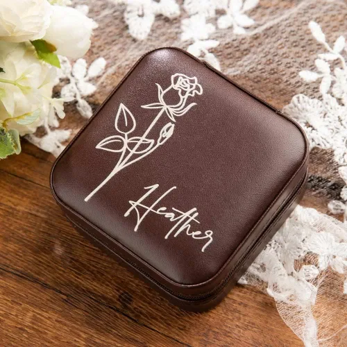 Vista 5 de Mini estuche de viaje personalizado para joyas, organizador de joyas de viaje, organizador de almacenamiento de viaje, organizador de almacenamiento