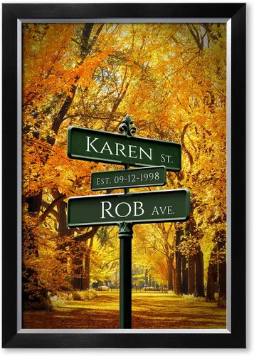 Vista 69 de IPIC - Personalized Framed Canvas with Custom Street Sign in Boston Personalized Street Signs with Names, Custom Canvas Print, Boston Sunset