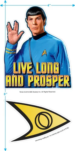 Vista 3 de Popfunk Star Trek Spock Live Long and Prosper T Shirt & Stickers