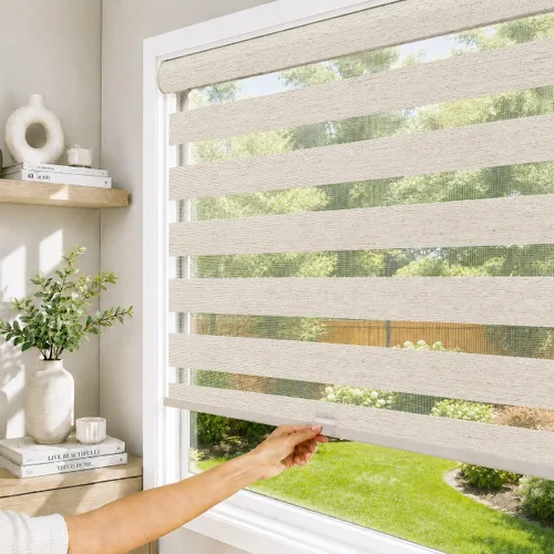 Vista 15 de CHICOLOGY - Persianas de cebra, persianas enrollables, cortinas para ventanas, persianas enrollables para ventanas, cortinas para el hogar, Ártico