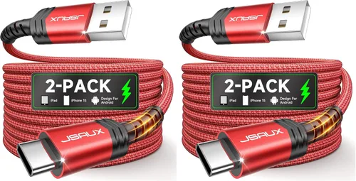 Vista 8 de JSAUX - Cable de carga para iPhone 18 y 17 Pro, 3.3 pies, paquete de 2 USB a USB C, color negro