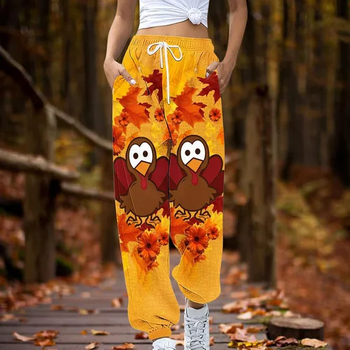 Vista 2 de Pantalones deportivos de algodón para mujer, con bolsillos, con cordón, pantalones de yoga para mujer a la moda