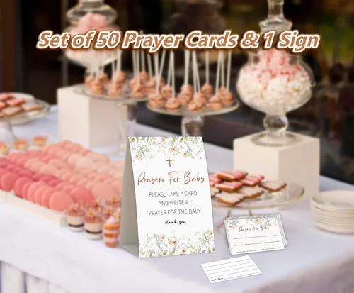 Vista 4 de Decoraciones bohemias para baby shower, oraciones para bebé, tarjetas de oración para baby shower, Biblia de bebé, juegos de baby shower, tarjetas
