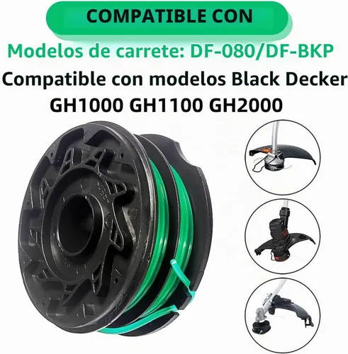 Vista 3 de DF-080 Línea de carrete de repuesto de 0.080 pulgadas, 30 pies, compatible con Black Decker GH2000 GH1000 GH1100 - Desbrozadora de malezas
