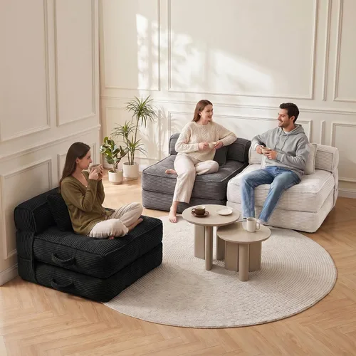 Vista 8 de Sofá cama plegable, silla convertible con almohada, colchón plegable con soporte para la espalda, silla plegable portátil, cama, cómodo sofá