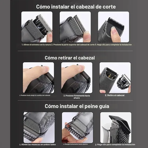 Vista 7 de Diydeg Cortadora de pelo eléctrica, luz de recarga USB, recortadora de pelo al vacío con succión automática de cabello, recortadora de pelo