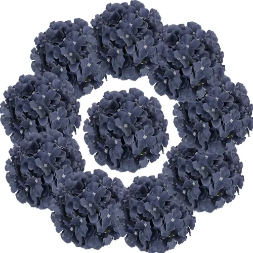 Vista 7 de Cabezales artificiales de hortensias de seda para decoración de bodas caseras, 10