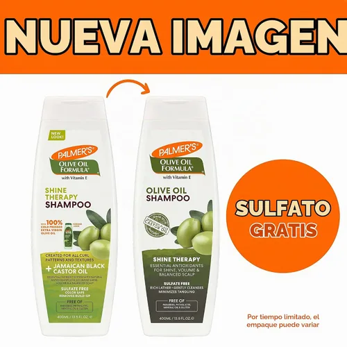 Vista 3 de Palmer's Champú de terapia de brillo de fórmula de aceite de oliva, 13.5 onzas (paquete de 2)