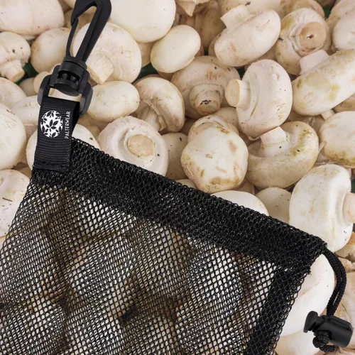 Vista 8 de PALTERWEAR Bolsa de malla con cordón y clips de mosquetón, juego de 4, Negro