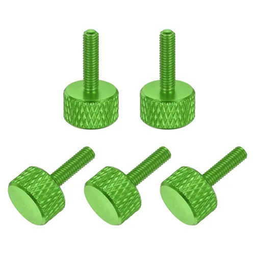 Vista 62 de MECCANIXITY 5 piezas M6x14mm Tornillos de pulgar estriado de cabeza plana, pernos de rosca completa de aleación de aluminio sólido para carcasas
