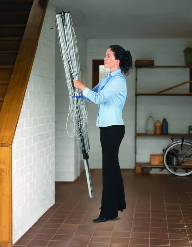Vista 9 de Brabantia Lift-O-Matic Advance - Tendedero de 4 brazos para exteriores (164 pies / Ø 1.97 pulgadas) de altura ajustable, tendedero plegable + estaca