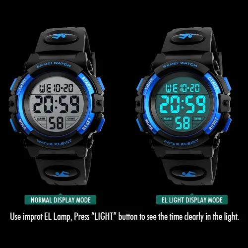 Vista 6 de MJSCPHBJK Reloj para niños, reloj para niños de 3 a 15 años, reloj digital deportivo al aire libre, multifuncional, cronógrafo LED 50 M, calendario