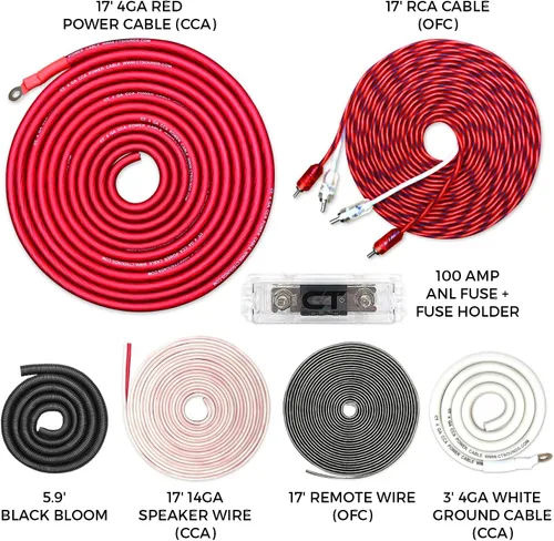 Vista 6 de CT Sounds Kit de instalación de cableado de amplificador completo calibre 4 CCA, AMPKIT-4GA-PRO