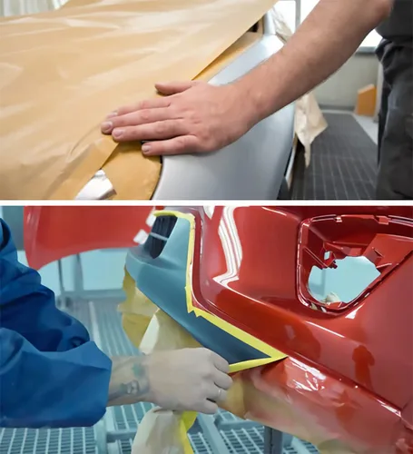 Vista 6 de Papel de enmascarar, papel de enmascaramiento de pintura con adhesivo, rollo de papel para pintores de 20 pulgadas x 50 pies, papel para pintores