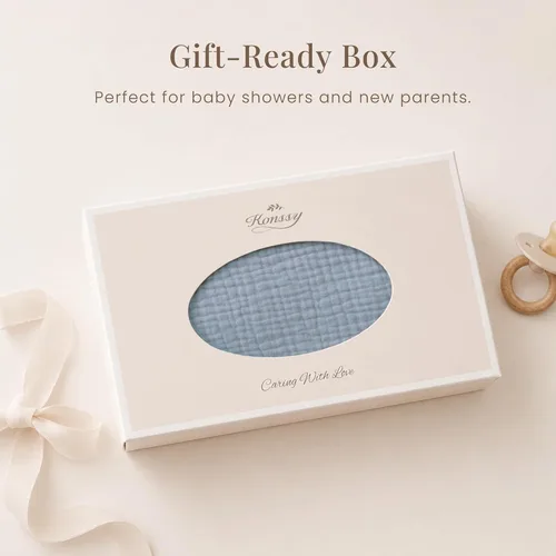 Vista 6 de Konssy - Juego de paños de muselina para eructos de bebé, unisex - 7 unidades de ropa para eructos suave 100% algodón para recién nacidos, bebés