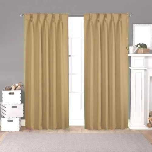 Vista 15 de EcoDrapes Panel de cortina y cortinas opacas plisadas de doble pellizco (2 paneles de tamaño combinado, chocolate oscuro, 42 x 108 pulgadas)