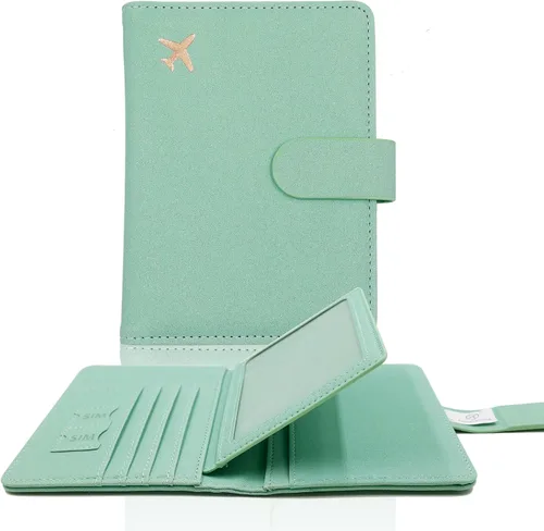 Vista 46 de Melsbrinna - Funda para pasaporte, ranuras para tarjetas, bonita funda para pasaporte para mujeres/hombres, resistente al agua con bloqueo RFID