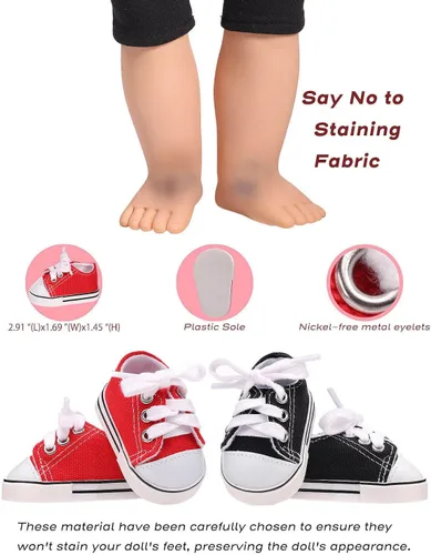 Vista 7 de Zapatos de muñeca de 18 pulgadas - 7 pares con caja de regalo