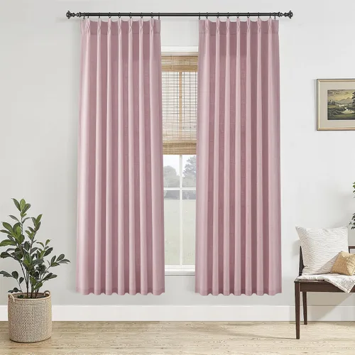 Vista 11 de Jowels Cortinas de lino plisadas naturales con memoria de 96 pulgadas