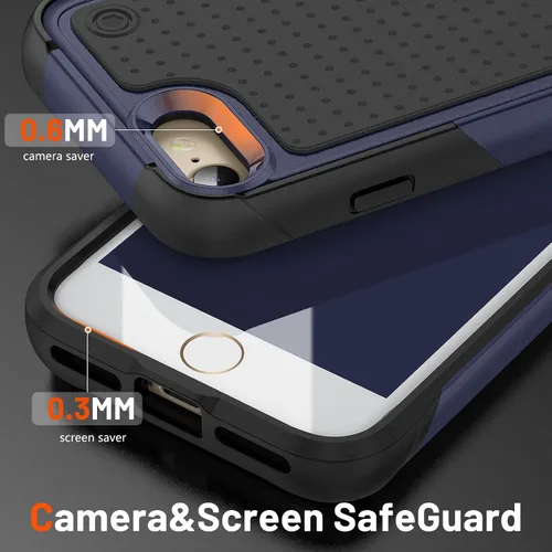 Vista 217 de Jeylly Funda para iPhone SE/Funda para iPhone 5S, Exterior de Plástico Duro que Absorbe Golpes + Interior de Silicona de Goma Defensor contra