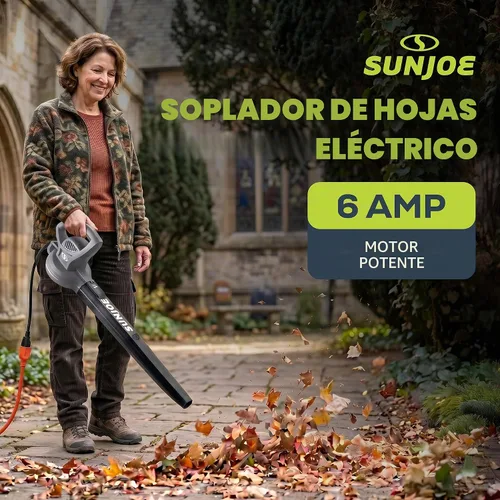 Vista 2 de Sun Joe SBJ597E-GRY 155 MPH 6 Amp, soplador eléctrico multipropósito, gris