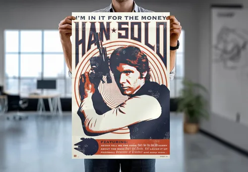 Vista 7 de Star Wars - Pop-Art Movie Poster (Han Solo - Retro Style Design) (Size: 24" x 36") (Laminated Poster)
