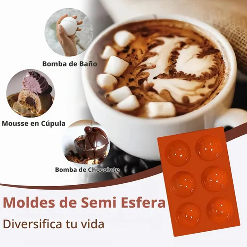 Vista 4 de WhiteRhino Juego de moldes de silicona con forma de corazón de chocolate, grandes rompibles, bomba de cacao caliente de 2.6 pulgadas, moldes