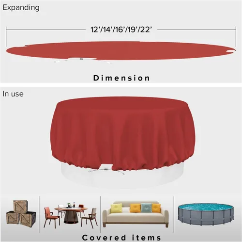 Vista 46 de Fundas para muebles de patio, impermeables, resistentes a los rayos UV, resistentes a los rayos UV, para exteriores, mesa redonda y rectangular