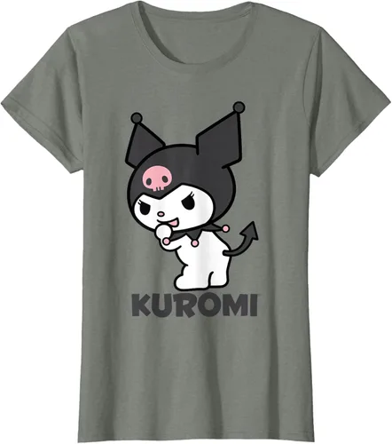 Vista 10 de Sanrio Kuromi - Camiseta con logotipo en la parte trasera Gris Oscuro