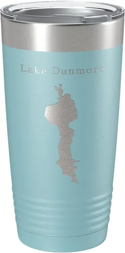 Vista 10 de Lake Dunmore Map Tumbler Travel Mug Insulated Laser Engraved Coffee Cup Vermont 20 oz Black