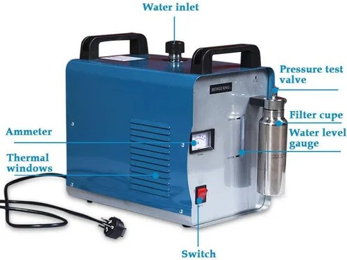 Vista 3 de APM-H160 75L/H Soldador de agua de oxígeno-hidrógeno Pulidor de llama de acrílico portátil generador de llama de gas Máquina pulidora Generador