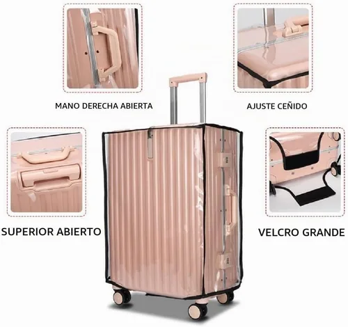 Vista 8 de RF REENFAYA Protector de maleta - Funda de equipaje de PVC transparente, impermeable, gruesa, Transparente, Cubierta de PVC