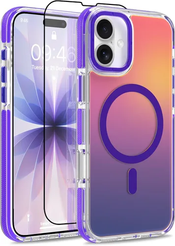 Vista 135 de Funda magnética para Google Pixel 10 Pro XL [compatible con Magsafe] [bonito diseño fluorescente de moda] a prueba de golpes, delgada, translúcida