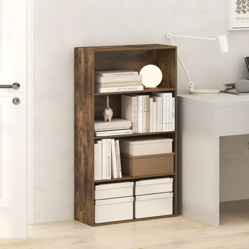 Vista 2 de Furinno Jaya - Estantería para libros de 4 niveles, estantería con estantería abierta, estantería de pie, 9.5 x 23.6 x 41.9 pulgadas