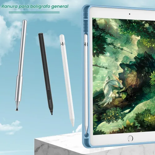 Vista 8 de iMieet - Funda para iPad de 9ª generación 2021/iPad de 8ª generación 2020 de 10.2 pulgadas con soporte para lápices, funda para iPad de 7ª