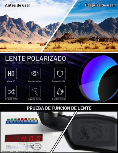 Vista 7 de Gafas de sol polarizadas para hombre y mujer, estilo retro, deportivo, rectangular, envolvente, vintage, protector de disparo Negro - Negro