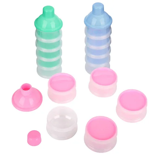 Vista 2 de Accmor dosificadores de leche en polvo para bebés, antiderrames, inteligentes, apilables, contenedor de almacenamiento para viaje, sin bisfenol A, 5