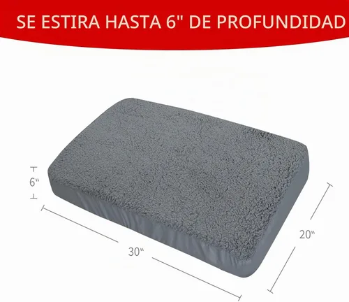 Vista 6 de Moonsea Fundas de cama para perro, repuesto de felpa suave, lavable, forro impermeable para cama de perro, color gris, funda de colchón