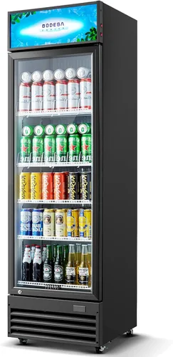 Vista 11 de Refrigerador y enfriador de bebidas comercial BODEGA BODEGACOOLER, refrigerador comercial para mercancía con luz LED suave, estantes ajustables