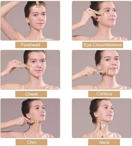 Vista 6 de ZJchao Rodillo masajeador facial, antienvejecimiento, masaje facial, masajeador de belleza, varita masajeadora de piel, dispositivo de belleza
