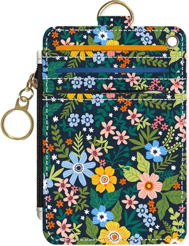 Vista 27 de Portafolios delgados con soporte para tarjeta de crédito, funda delgada de cuero PU con bloqueo RFID para viajes con ventana para ID, regalos