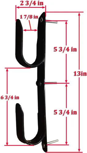 Vista 5 de Soportes para pistola – Soporte de pared para pistola – Ganchos para pistola de caza de rifles – 2 ganchos en J de metal recubierto de PVC