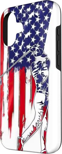Vista 2 de Funny American Flag Golf For Golfer Case for iPhone 16