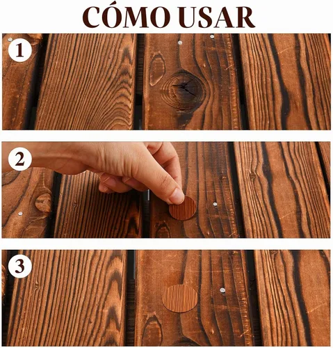 Vista 3 de Tenare 648 piezas calcomanías adhesivas para cubrir agujeros de tornillos, calcomanías de veta de madera para muebles, 12 colores, impermeables